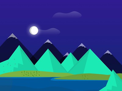 Illustrated Mythic Trail lake scene
